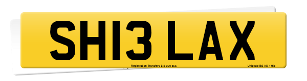 Registration number SH13 LAX